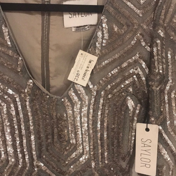 Saylor NWT Silver Sequence Cocktail Dress XS - Picture 4 of 7